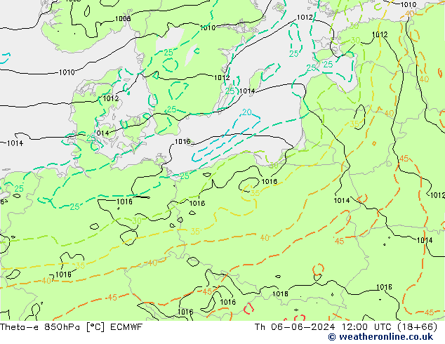 Theta-e 850hPa ECMWF Th 06.06.2024 12 UTC