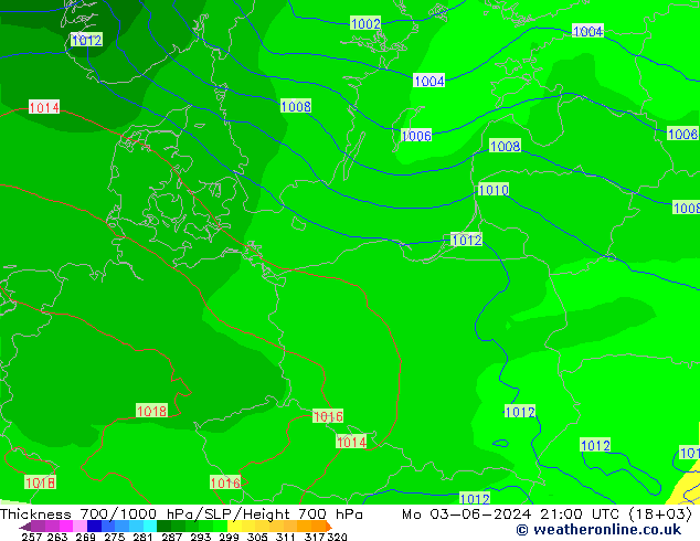 Thck 700-1000 hPa ECMWF Mo 03.06.2024 21 UTC