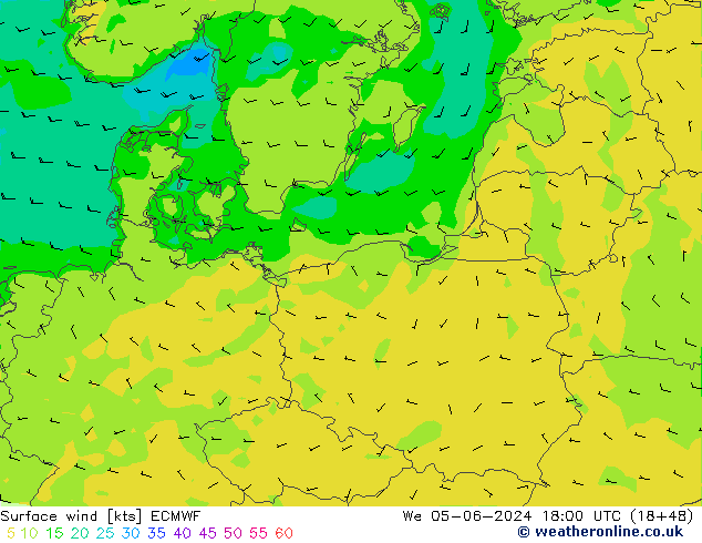 Surface wind ECMWF St 05.06.2024 18 UTC