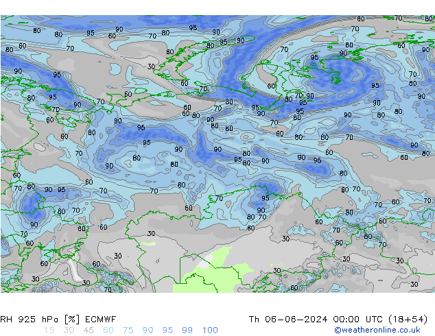 925 hPa Nispi Nem ECMWF Per 06.06.2024 00 UTC