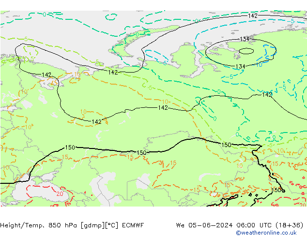 Z500/Regen(+SLP)/Z850 ECMWF wo 05.06.2024 06 UTC