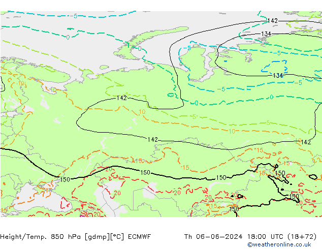 Z500/Rain (+SLP)/Z850 ECMWF jeu 06.06.2024 18 UTC