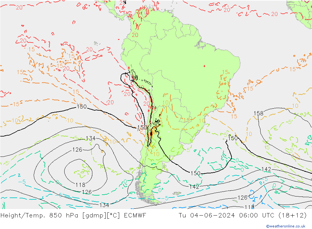 Z500/Rain (+SLP)/Z850 ECMWF Út 04.06.2024 06 UTC