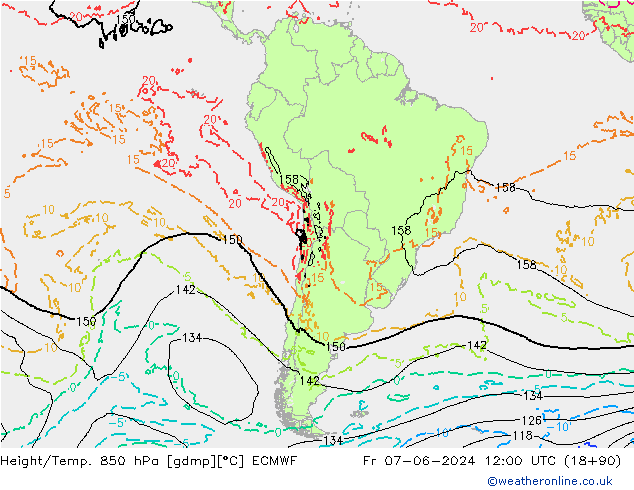 Z500/Rain (+SLP)/Z850 ECMWF Fr 07.06.2024 12 UTC