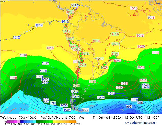 Thck 700-1000 hPa ECMWF jeu 06.06.2024 12 UTC