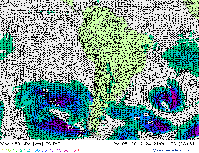 Wind 950 hPa ECMWF We 05.06.2024 21 UTC