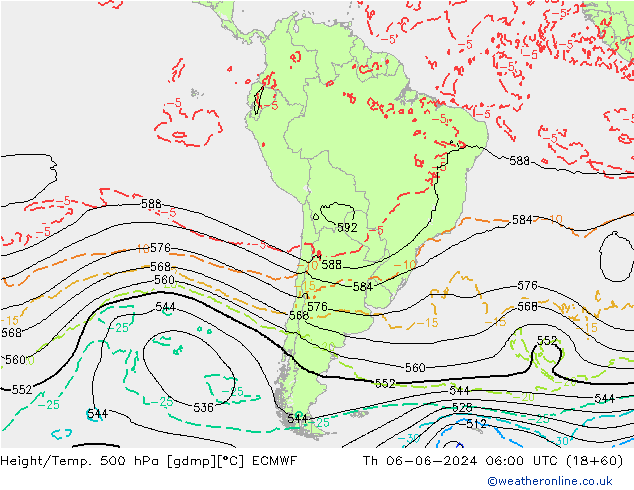 Z500/Rain (+SLP)/Z850 ECMWF Th 06.06.2024 06 UTC