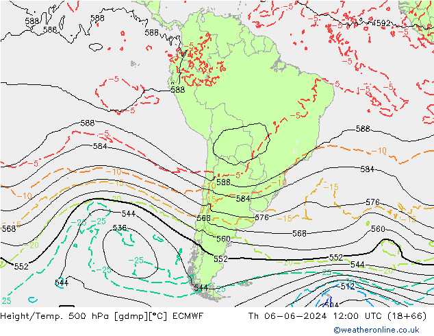 Z500/Rain (+SLP)/Z850 ECMWF Qui 06.06.2024 12 UTC