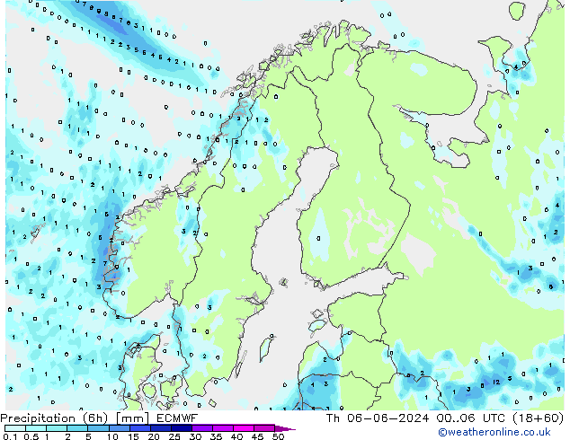 Z500/Rain (+SLP)/Z850 ECMWF jue 06.06.2024 06 UTC