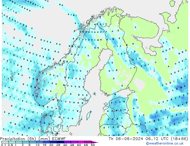 Z500/Rain (+SLP)/Z850 ECMWF jue 06.06.2024 12 UTC