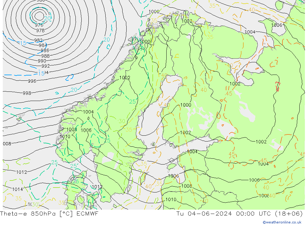 Theta-e 850hPa ECMWF mar 04.06.2024 00 UTC