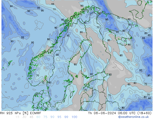 RH 925 hPa ECMWF Th 06.06.2024 06 UTC