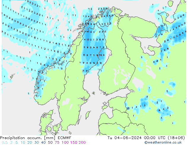 Précipitation accum. ECMWF mar 04.06.2024 00 UTC