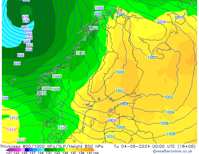 Thck 850-1000 hPa ECMWF mar 04.06.2024 00 UTC