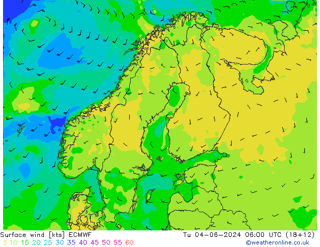 Rüzgar 10 m ECMWF Sa 04.06.2024 06 UTC