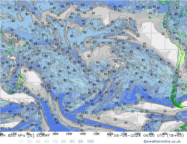 RH 850 hPa ECMWF Th 06.06.2024 06 UTC