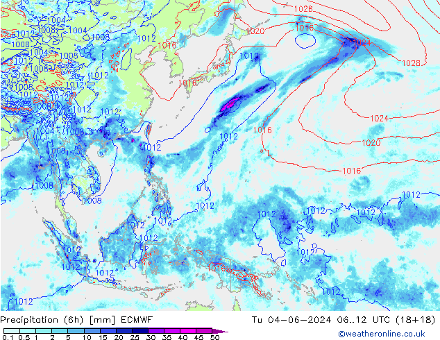 Z500/Regen(+SLP)/Z850 ECMWF di 04.06.2024 12 UTC