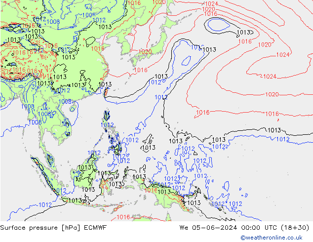 pression de l'air ECMWF mer 05.06.2024 00 UTC