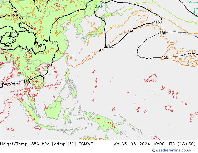 Z500/Rain (+SLP)/Z850 ECMWF ср 05.06.2024 00 UTC