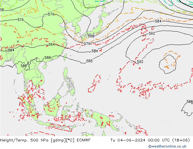 Z500/Rain (+SLP)/Z850 ECMWF mar 04.06.2024 00 UTC