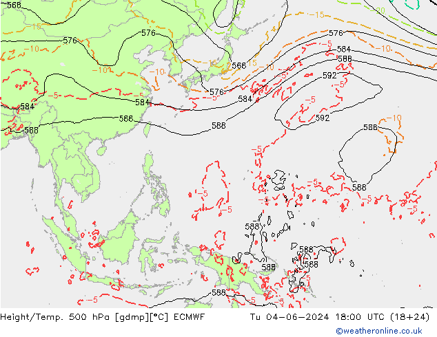 Z500/Rain (+SLP)/Z850 ECMWF mar 04.06.2024 18 UTC