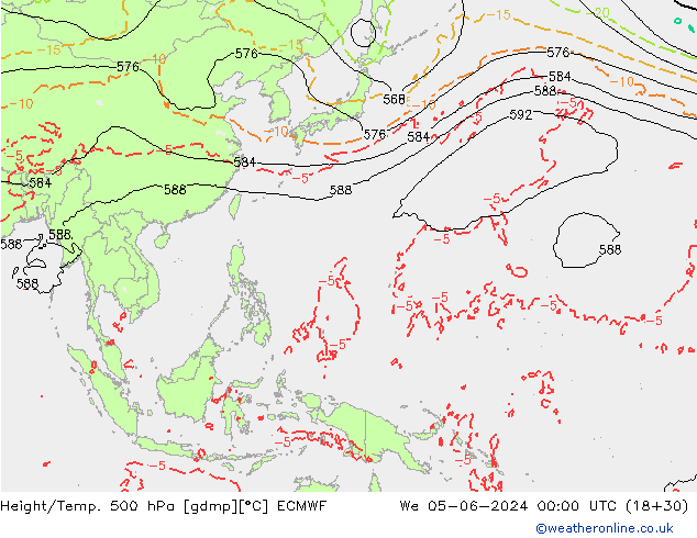 Z500/Rain (+SLP)/Z850 ECMWF ср 05.06.2024 00 UTC