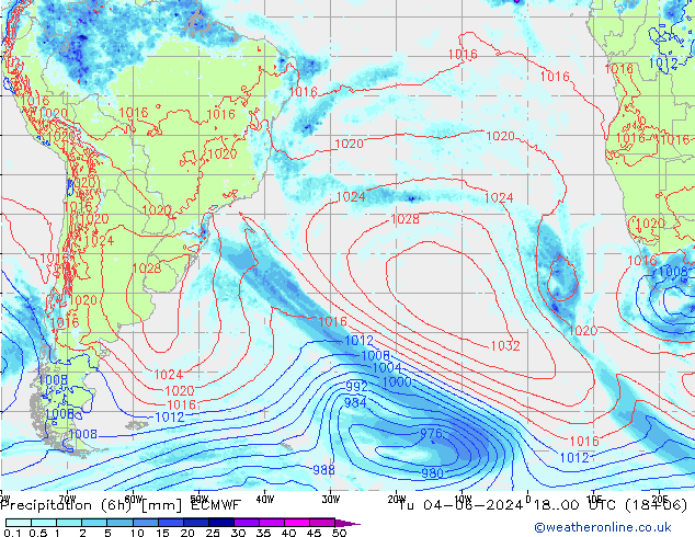 Z500/Regen(+SLP)/Z850 ECMWF di 04.06.2024 00 UTC