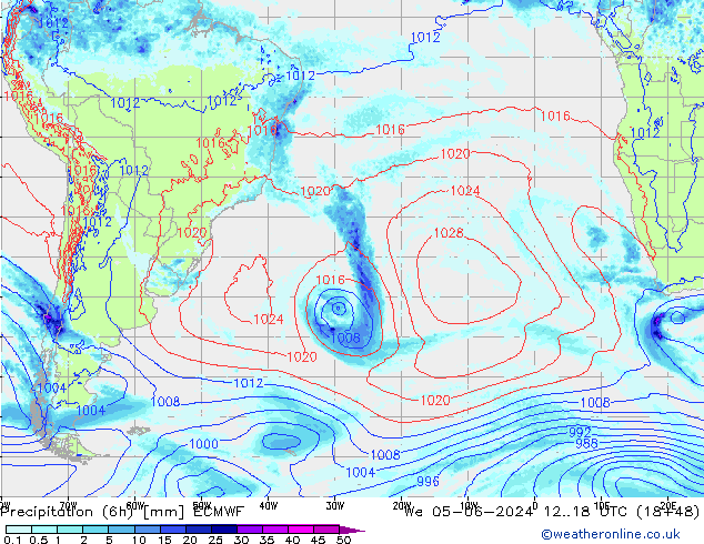 Z500/Rain (+SLP)/Z850 ECMWF ср 05.06.2024 18 UTC