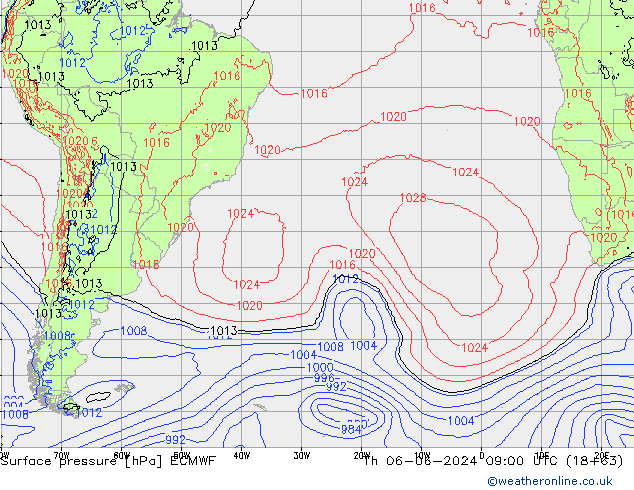 Yer basıncı ECMWF Per 06.06.2024 09 UTC