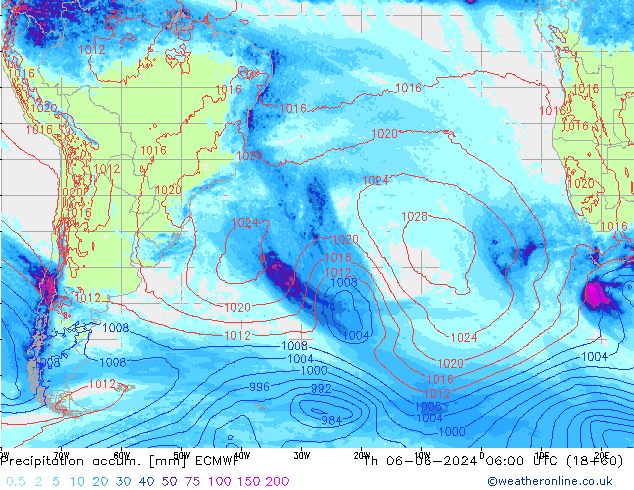 Toplam Yağış ECMWF Per 06.06.2024 06 UTC