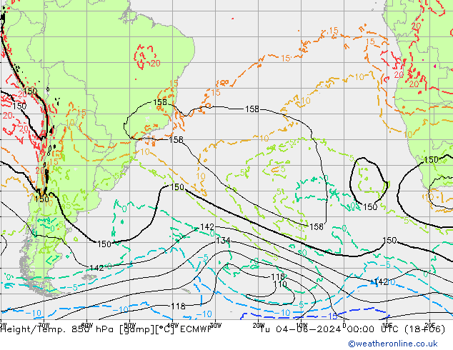 Z500/Regen(+SLP)/Z850 ECMWF di 04.06.2024 00 UTC