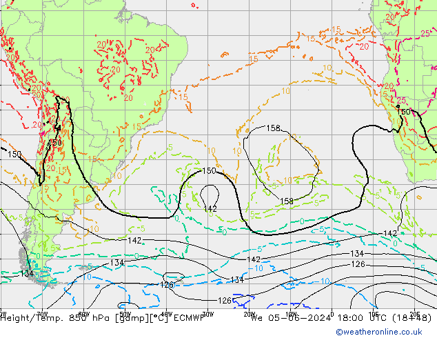 Z500/Rain (+SLP)/Z850 ECMWF ср 05.06.2024 18 UTC