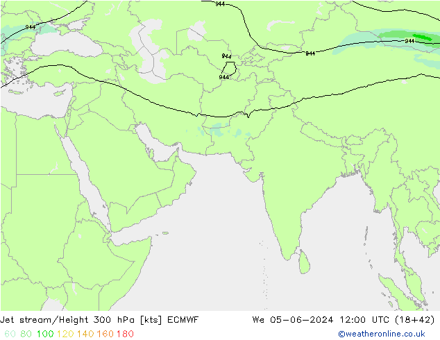 Jet stream/Height 300 hPa ECMWF St 05.06.2024 12 UTC