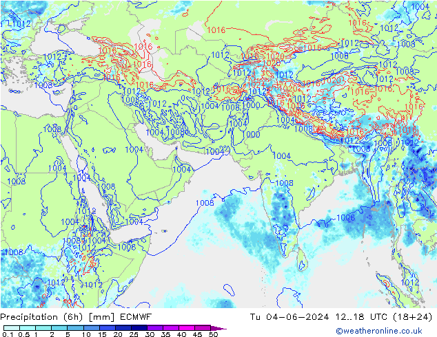 Z500/Rain (+SLP)/Z850 ECMWF Tu 04.06.2024 18 UTC