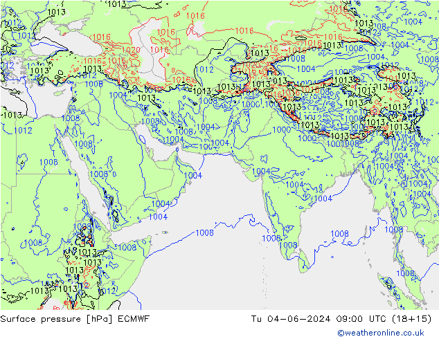 Pressione al suolo ECMWF mar 04.06.2024 09 UTC