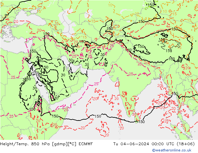 Z500/Rain (+SLP)/Z850 ECMWF mar 04.06.2024 00 UTC