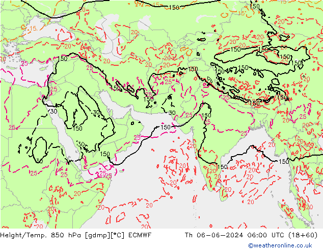 Z500/Rain (+SLP)/Z850 ECMWF gio 06.06.2024 06 UTC