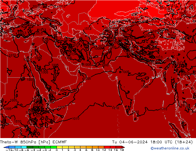 Theta-W 850hPa ECMWF di 04.06.2024 18 UTC