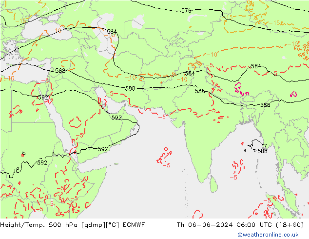 Z500/Rain (+SLP)/Z850 ECMWF gio 06.06.2024 06 UTC