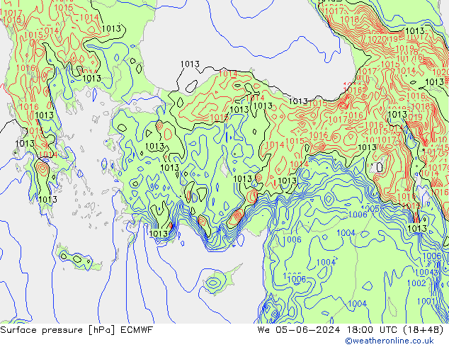 Surface pressure ECMWF We 05.06.2024 18 UTC