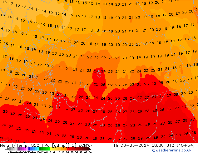 Z500/Rain (+SLP)/Z850 ECMWF чт 06.06.2024 00 UTC