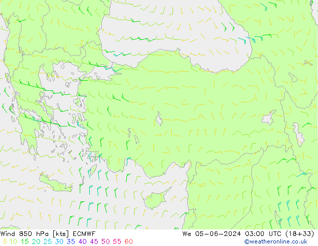 Wind 850 hPa ECMWF We 05.06.2024 03 UTC