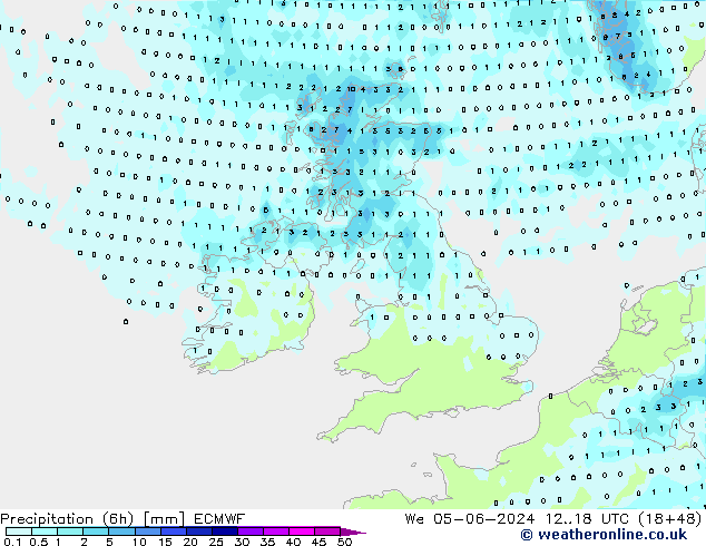 Z500/Rain (+SLP)/Z850 ECMWF We 05.06.2024 18 UTC