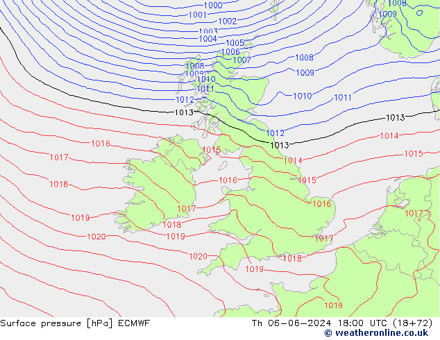 Yer basıncı ECMWF Per 06.06.2024 18 UTC