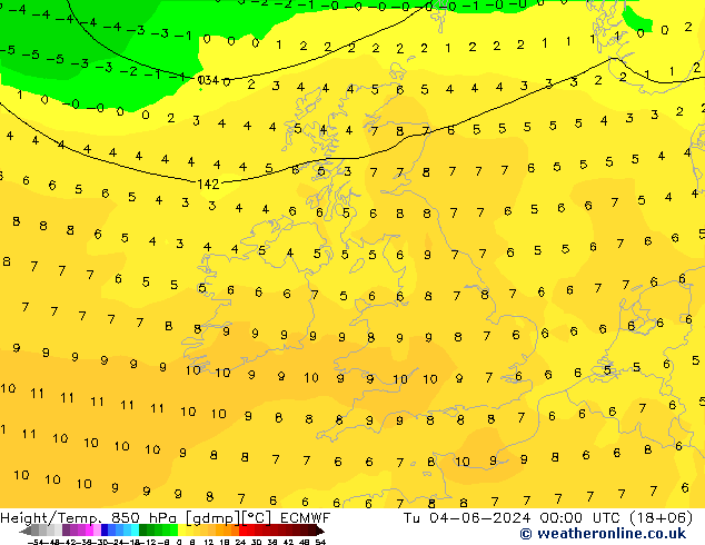 Z500/Rain (+SLP)/Z850 ECMWF Tu 04.06.2024 00 UTC