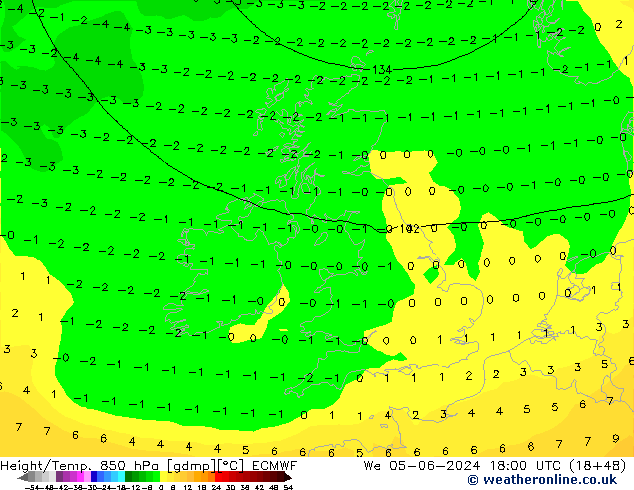 Z500/Rain (+SLP)/Z850 ECMWF We 05.06.2024 18 UTC