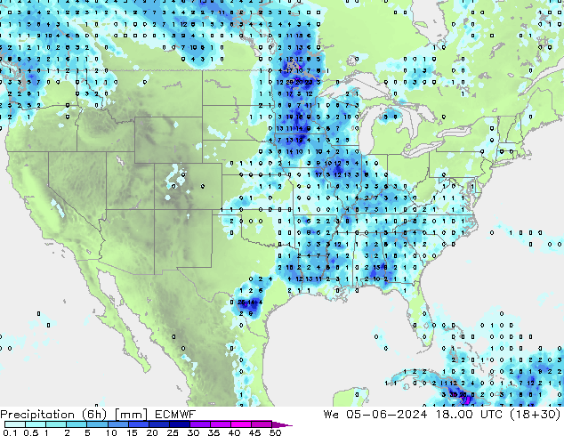 Z500/Yağmur (+YB)/Z850 ECMWF Çar 05.06.2024 00 UTC