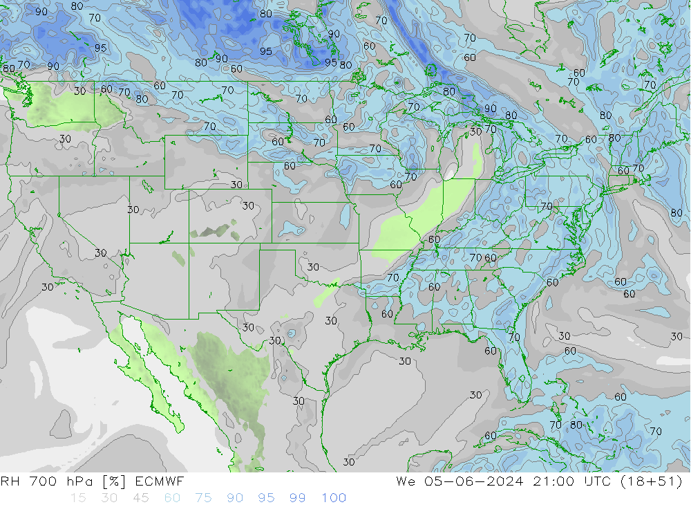 RH 700 hPa ECMWF We 05.06.2024 21 UTC