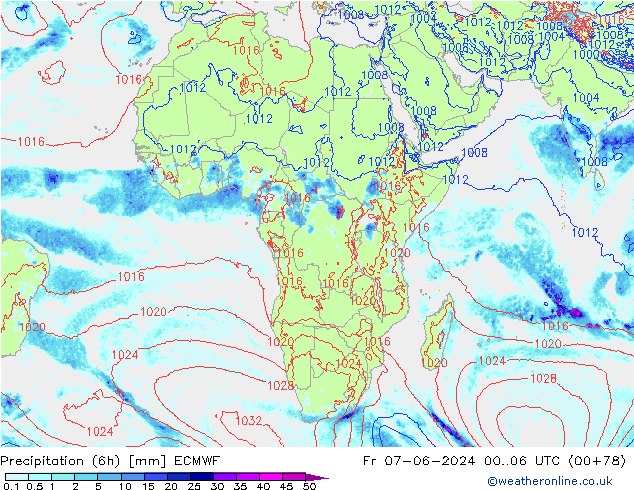 Z500/Rain (+SLP)/Z850 ECMWF Pá 07.06.2024 06 UTC