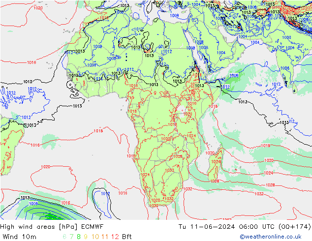 High wind areas ECMWF Ter 11.06.2024 06 UTC